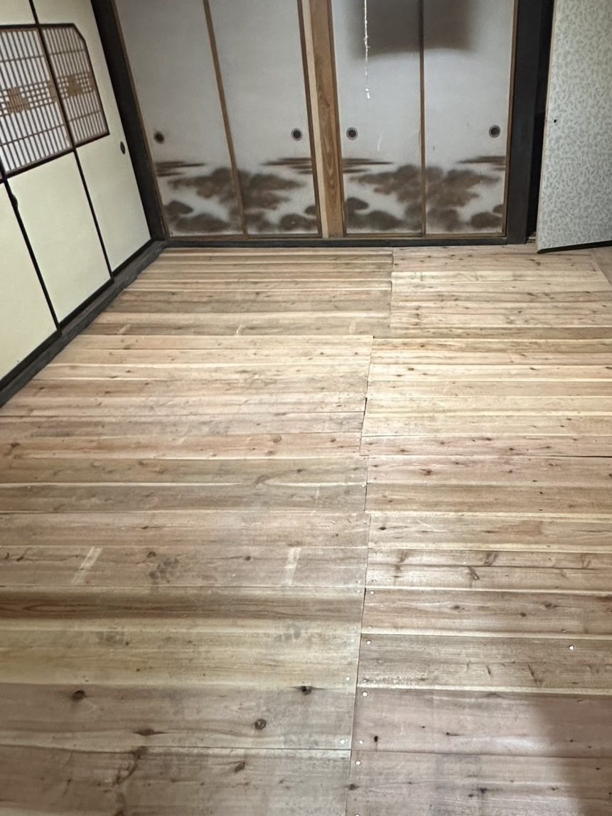 抜け落ちた和室の床を基礎から補修（施工後）